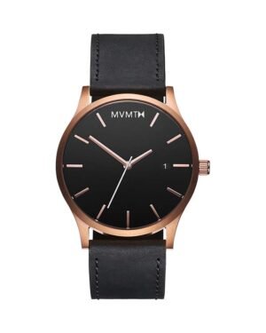 MVMTH Classical Leather Watch In Black